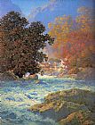 Maxfield Parrish Canvas Paintings - Misty Morn